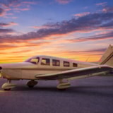 Piper Cherokee Six 300 at Sunset – Classic Utility Aircraft